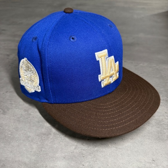 Hat Club Los Angeles Dodgers New Era Cap 7 1/2 Blue Brown 24k Gold White Gray UV